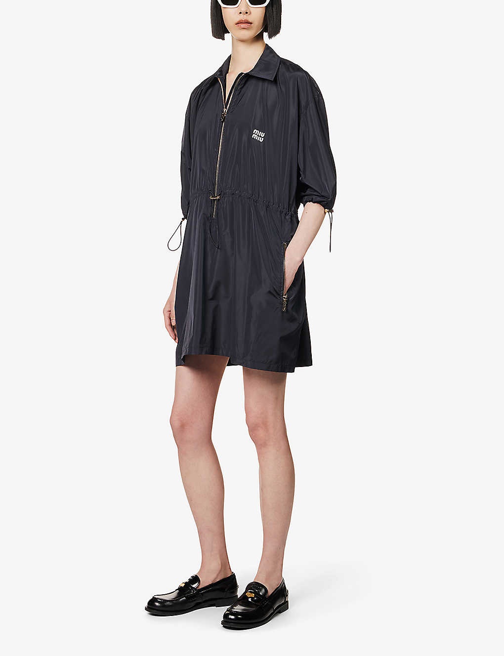 Miu Miu Technical silk mini-dress | REVERSIBLE