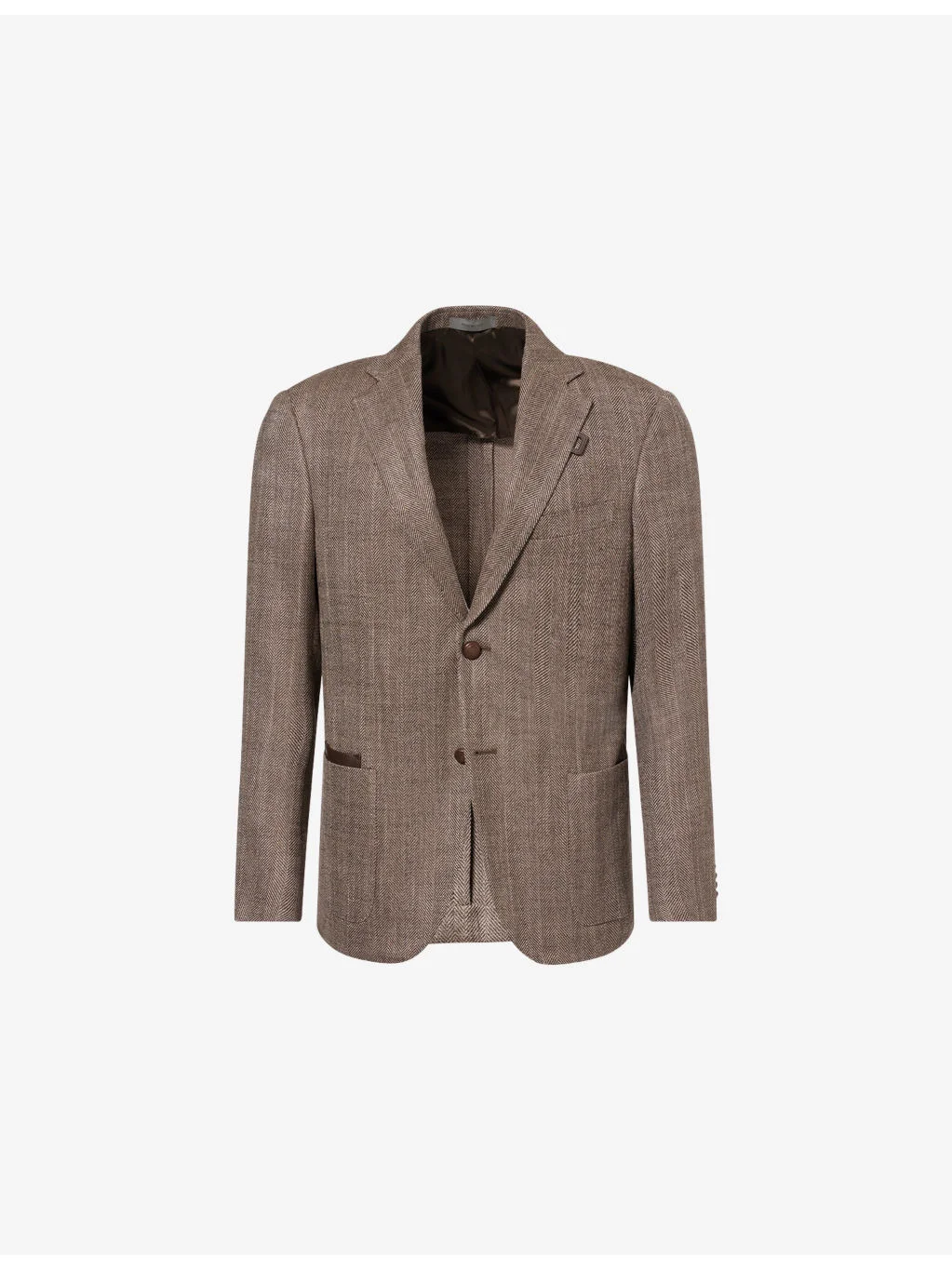 Herringbone Single-Breasted Wool and Silk-Blend Jacket - 1