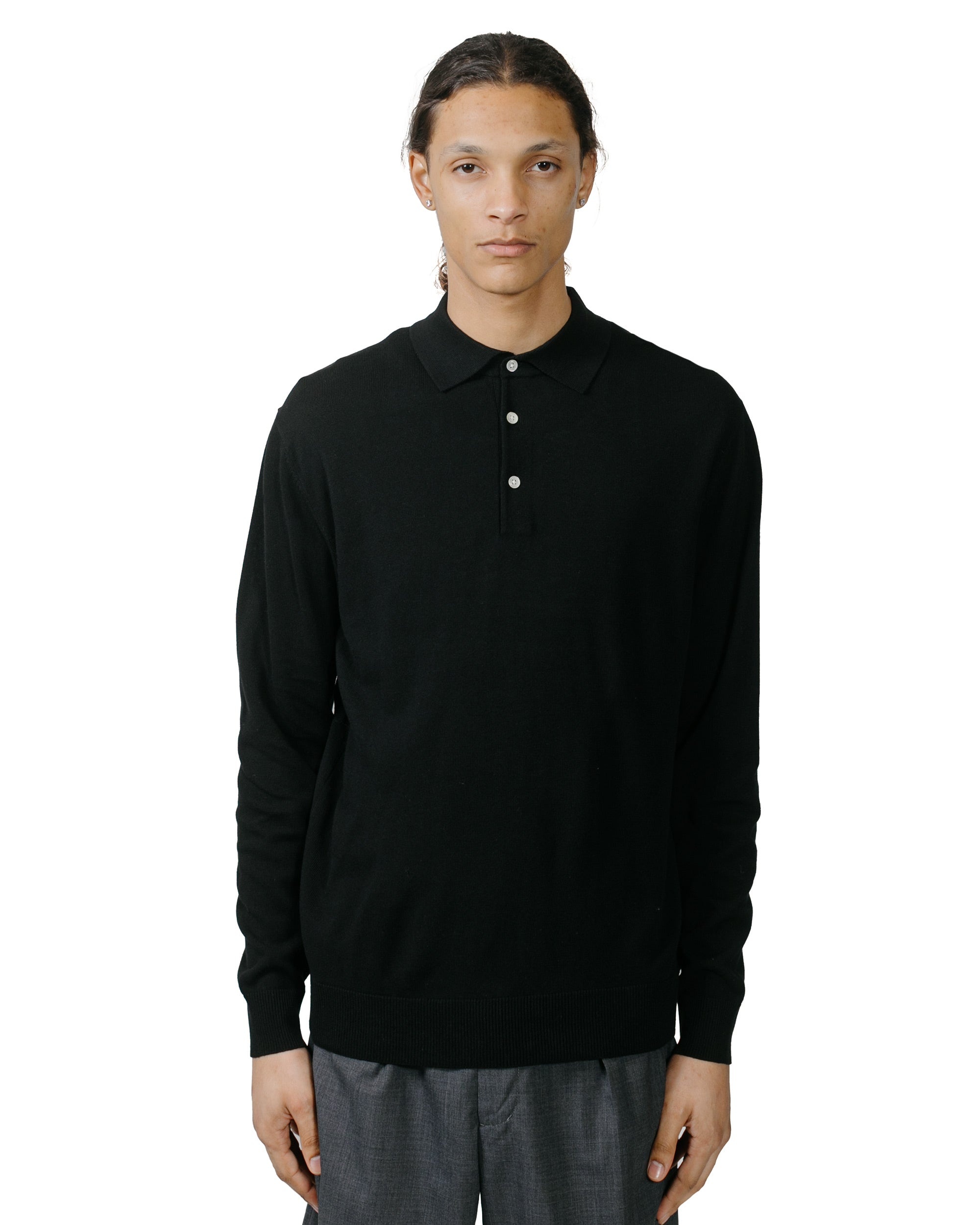Knit Polo 12G Black - 2