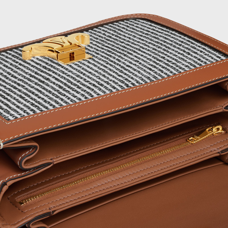 Classique Triomphe Bag in STRIPED TEXTILE AND CALFSKIN 4