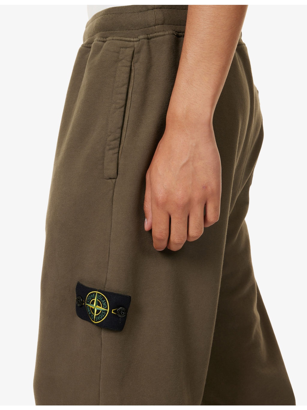 Elasticated-Cuffs Wide-Leg Cotton-Jersey Jogging Bottoms - 5