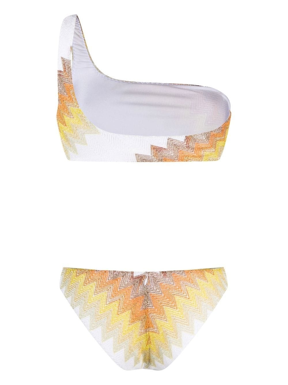 zigzag one-shoulder bikini - 2