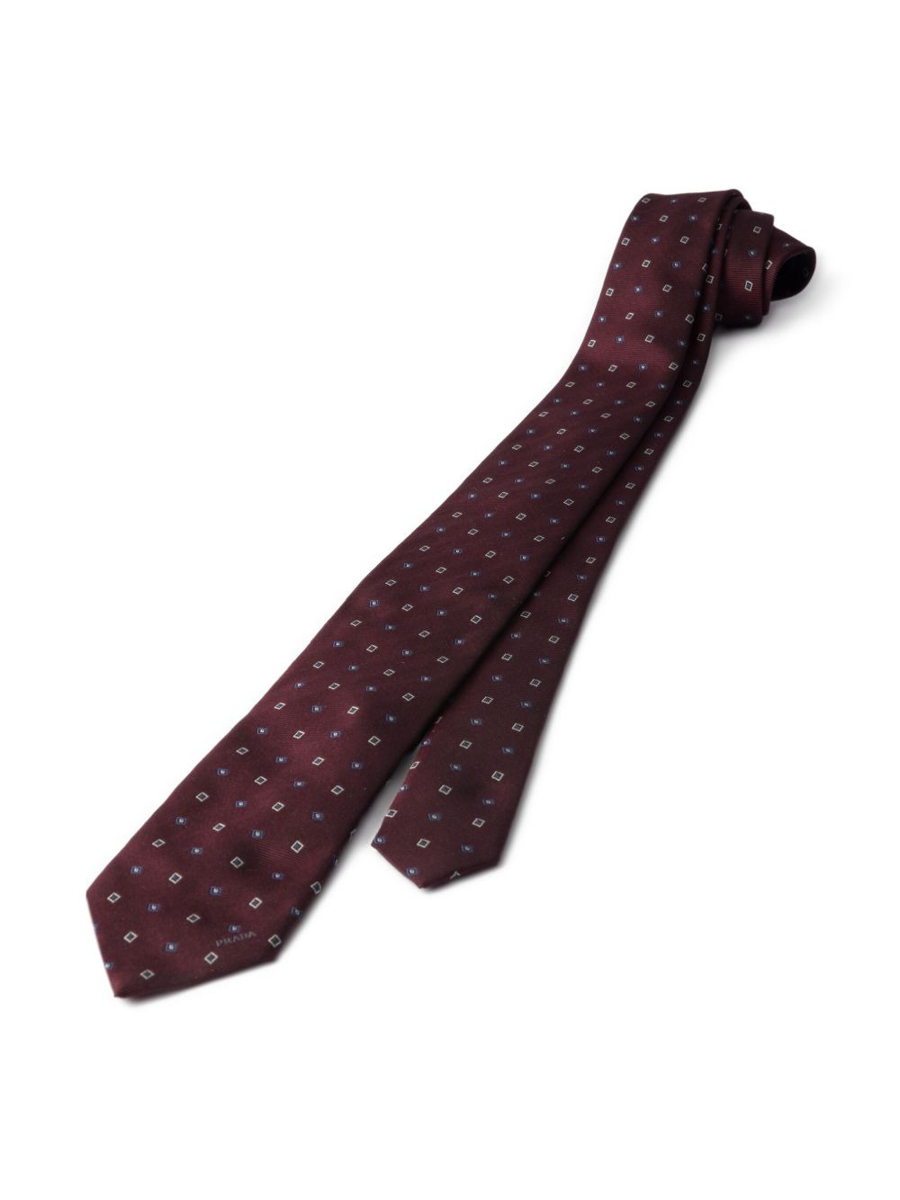 geometric-pattern silk tie - 2