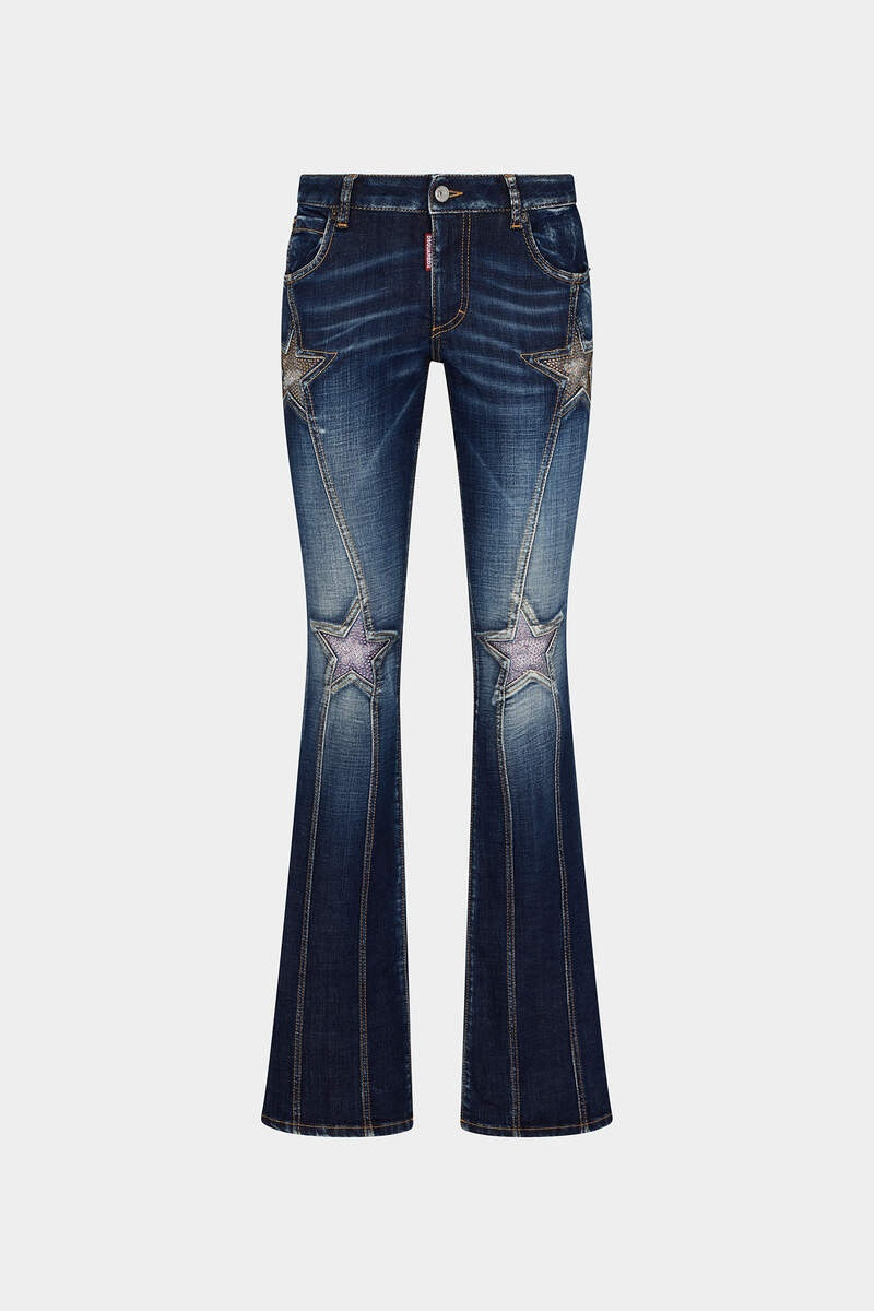 DIAMOND SUPER STAR WASH MEDIUM WAIST FLARE JEANS 1