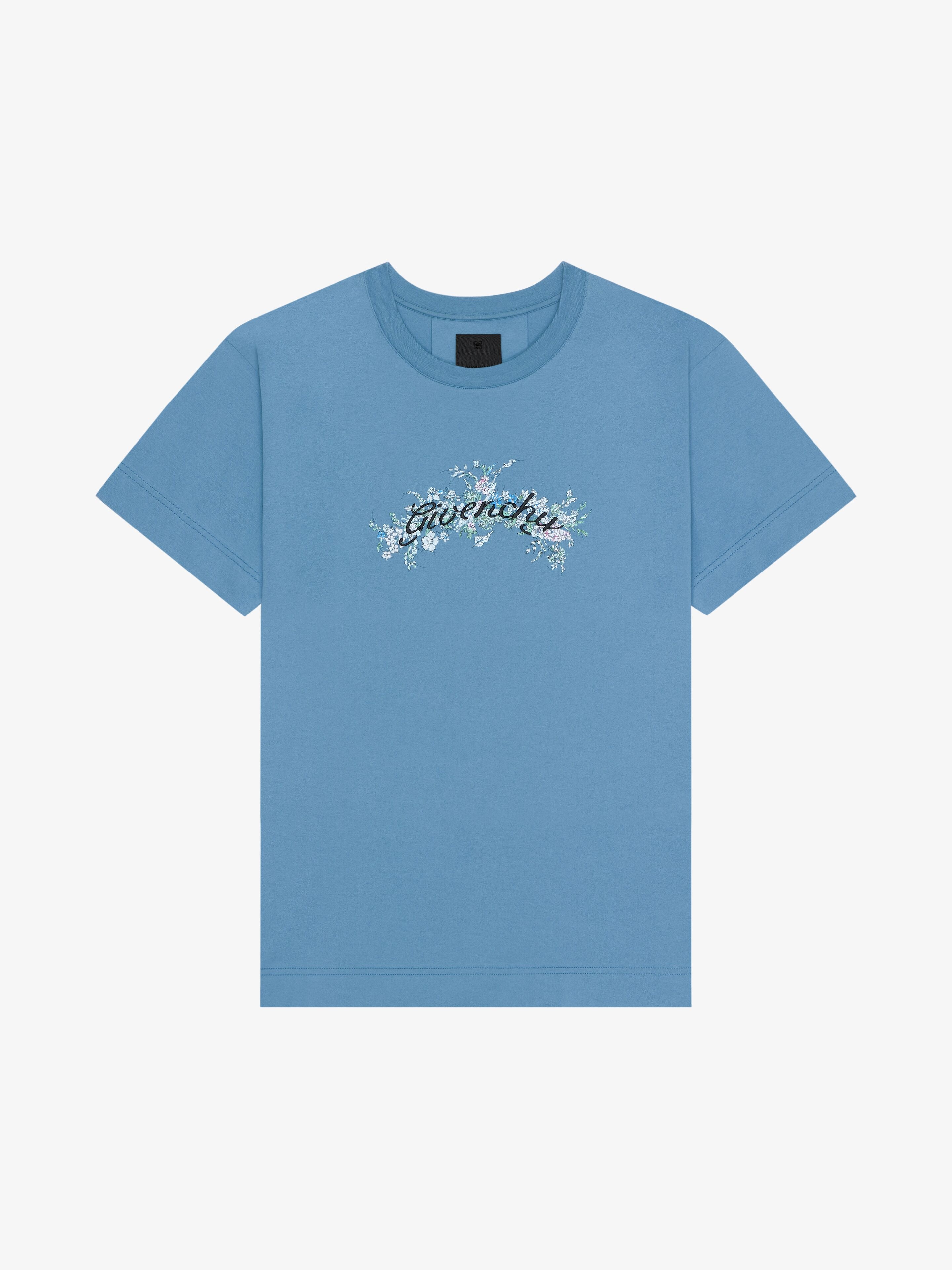 T-SHIRT IN COTTON GIVENCHY FLOWERS - 1