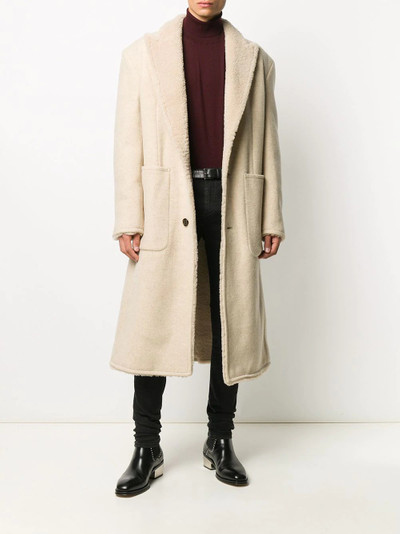 Balmain shearling-lined peak lapels coat outlook