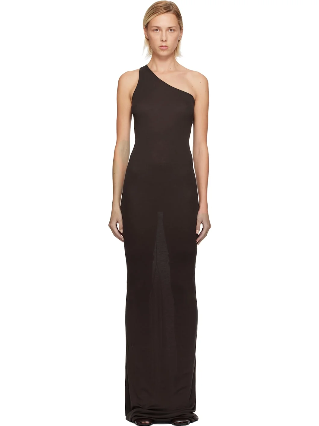 Brown Concordians One Shoulder Maxi Dress - 1