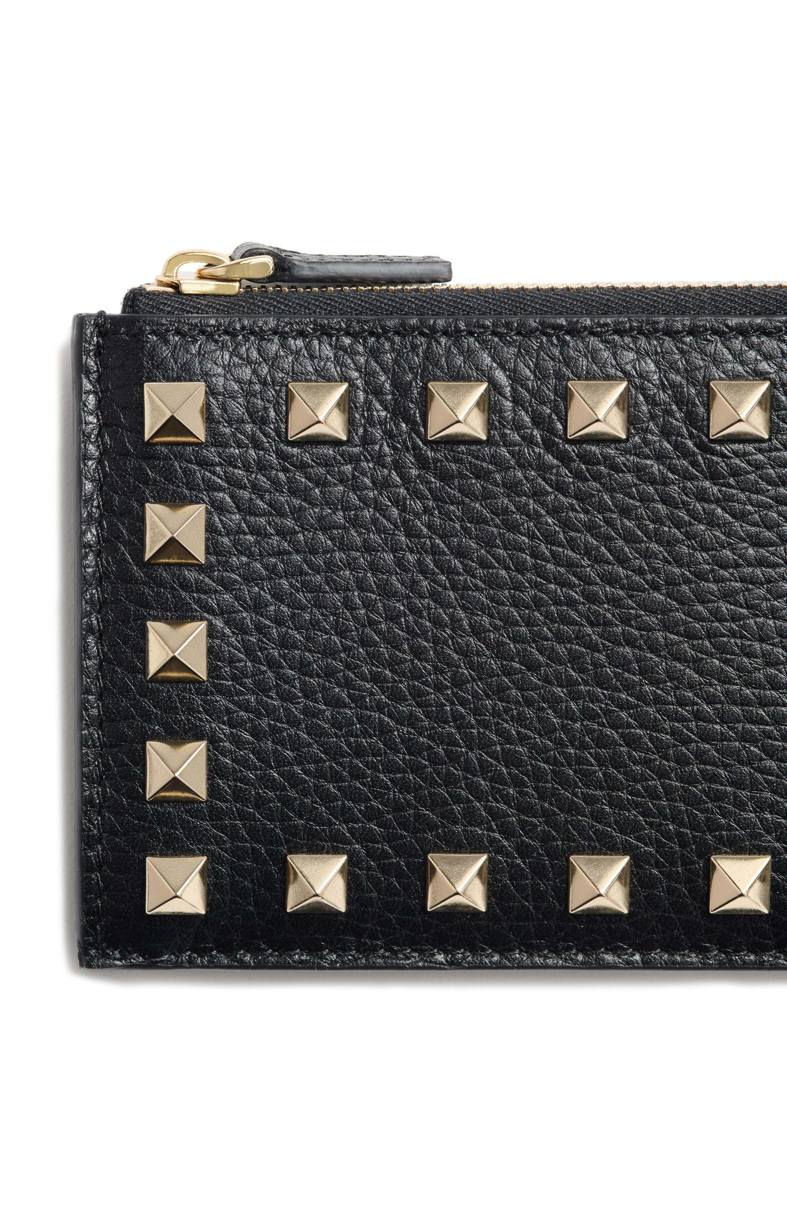 Valentino Garavani Rockstud Leather Coin Card Case in Black at Nordstrom - 5