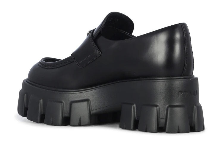 (WMNS) PRADA Brushed Leather Monolith Loafers 'Black' 1D649M_B4L_F0002_F_B055 - 4