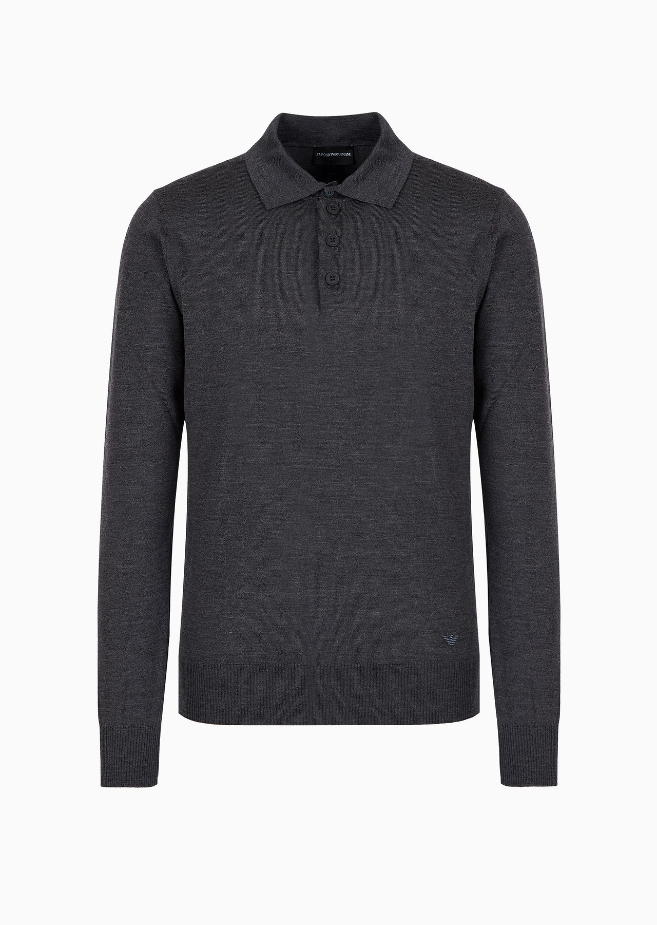 Virgin-wool jumper with polo-shirt collar - 1