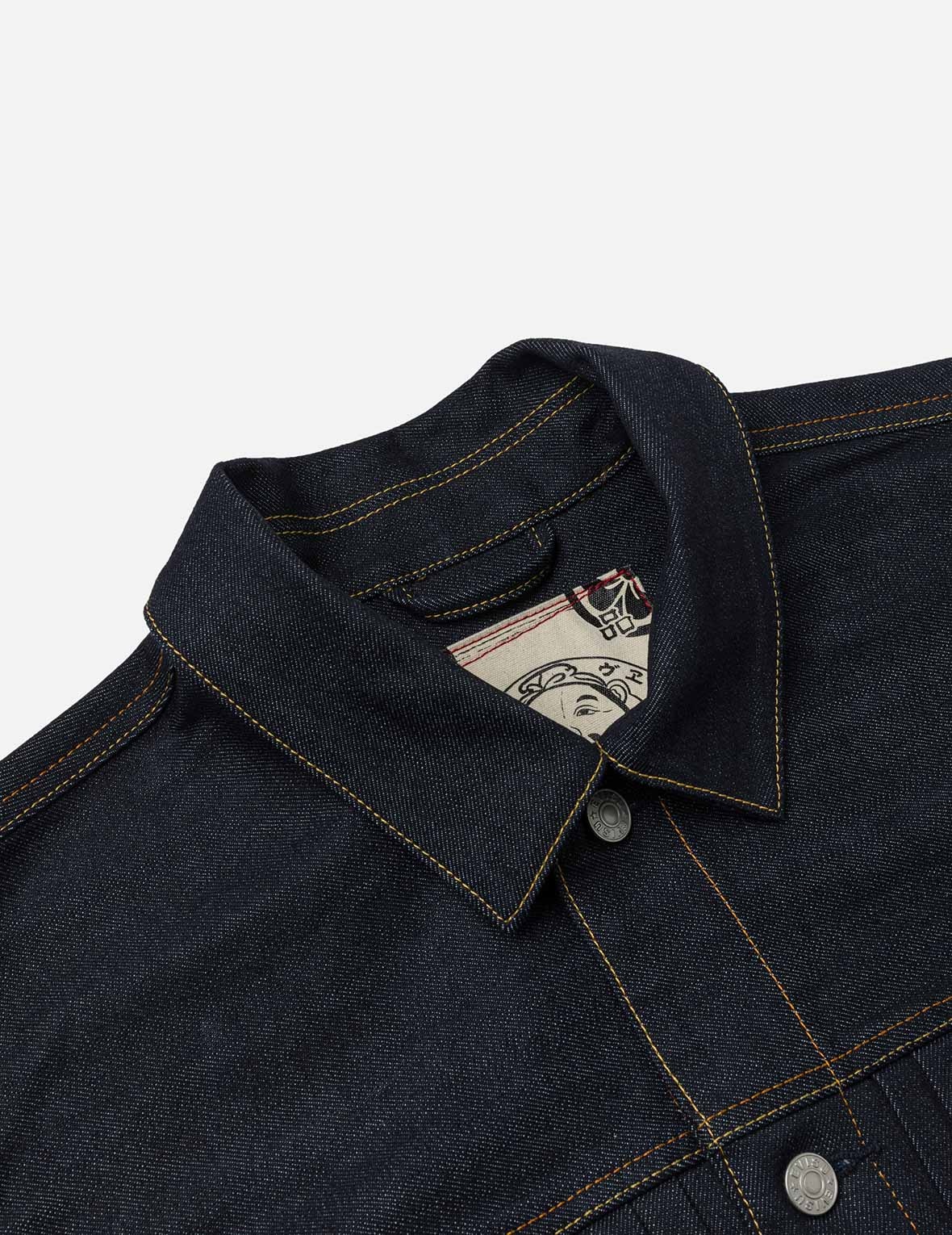 Map Appliqué Embroidery Regular Fit Denim Jacket - 5
