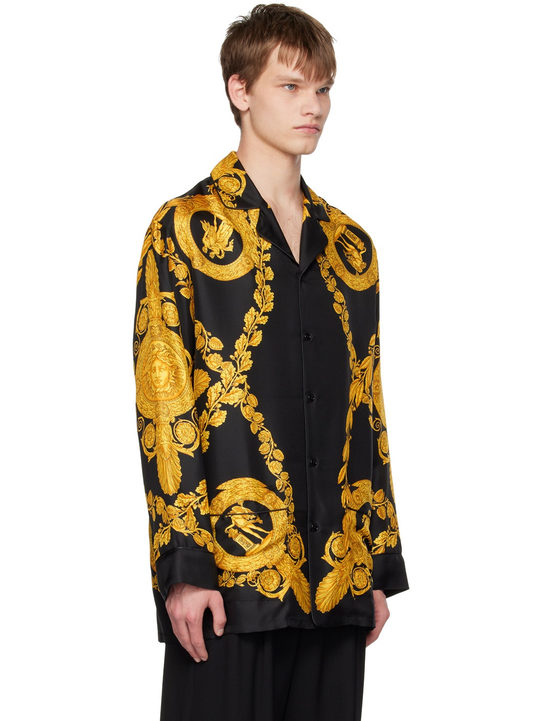 Black Maschera Baroque Pyjama Shirt - 2