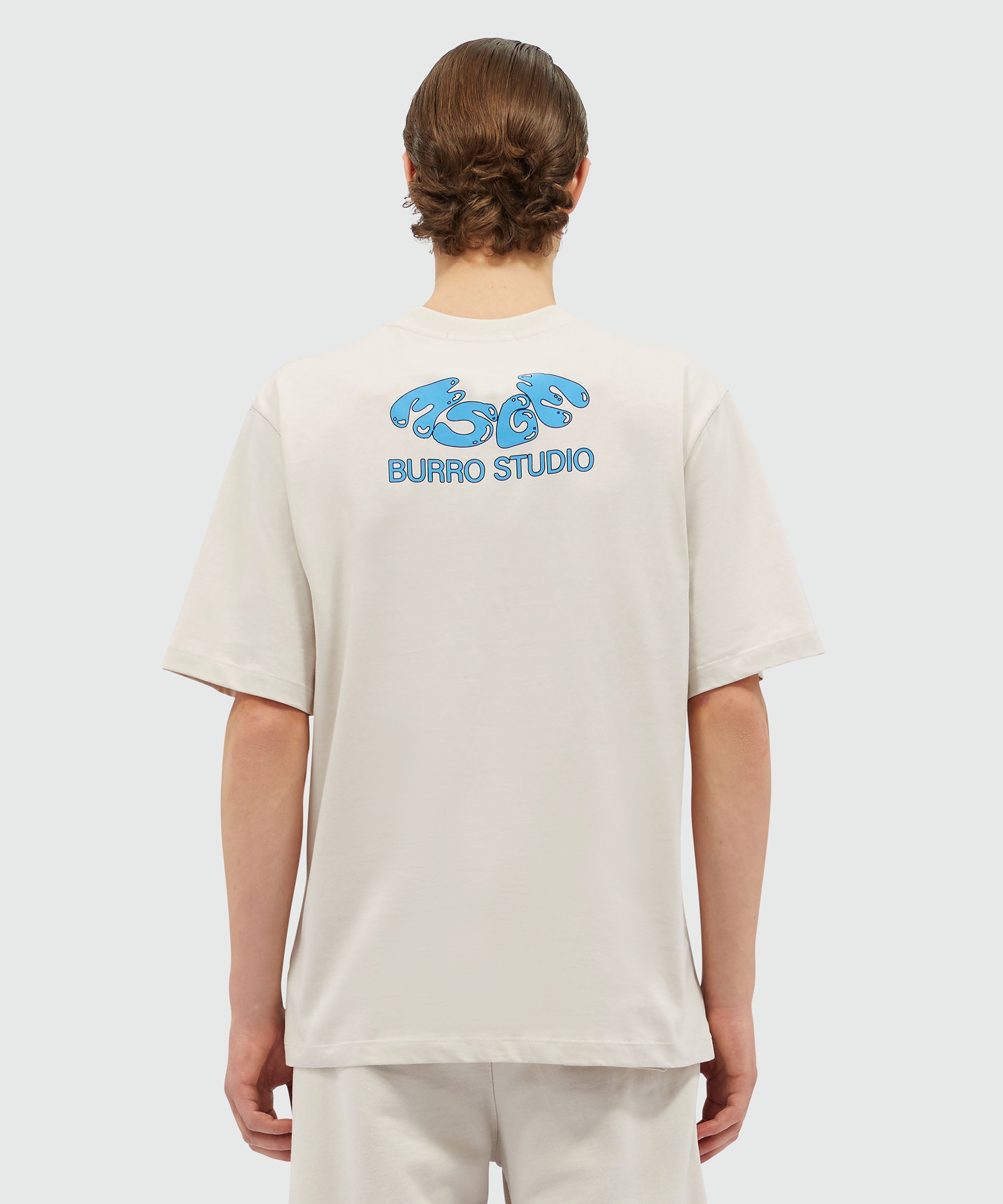 Organic cotton "Fantastic Green Burro Studio" beige T-shirt - 3