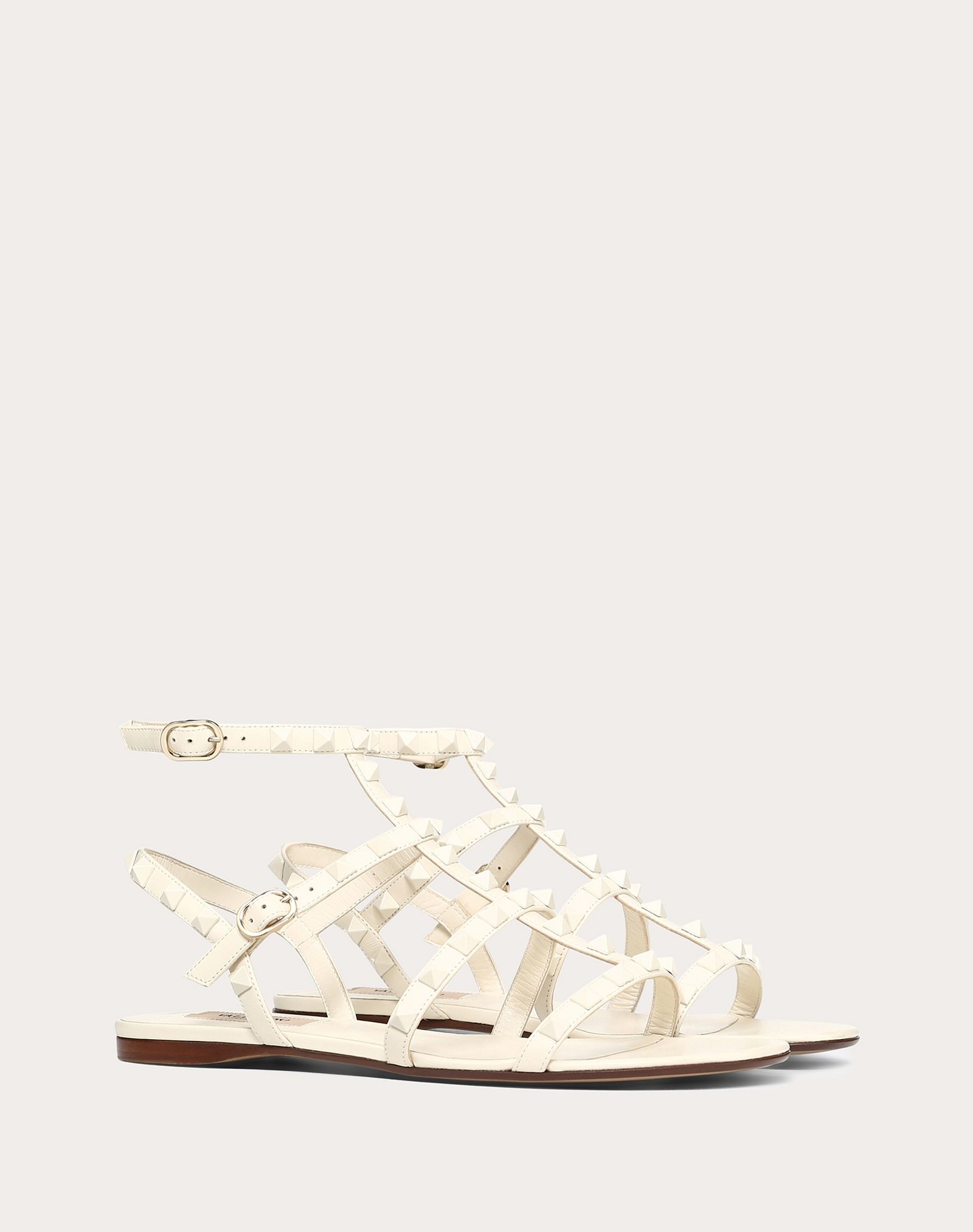 Lacquer Stud Rockstud Caged Flat Sandal - 2