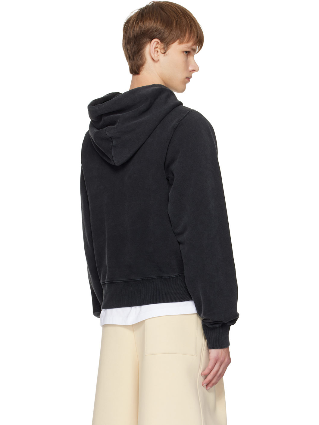 Black Shrunken Hoodie - 3