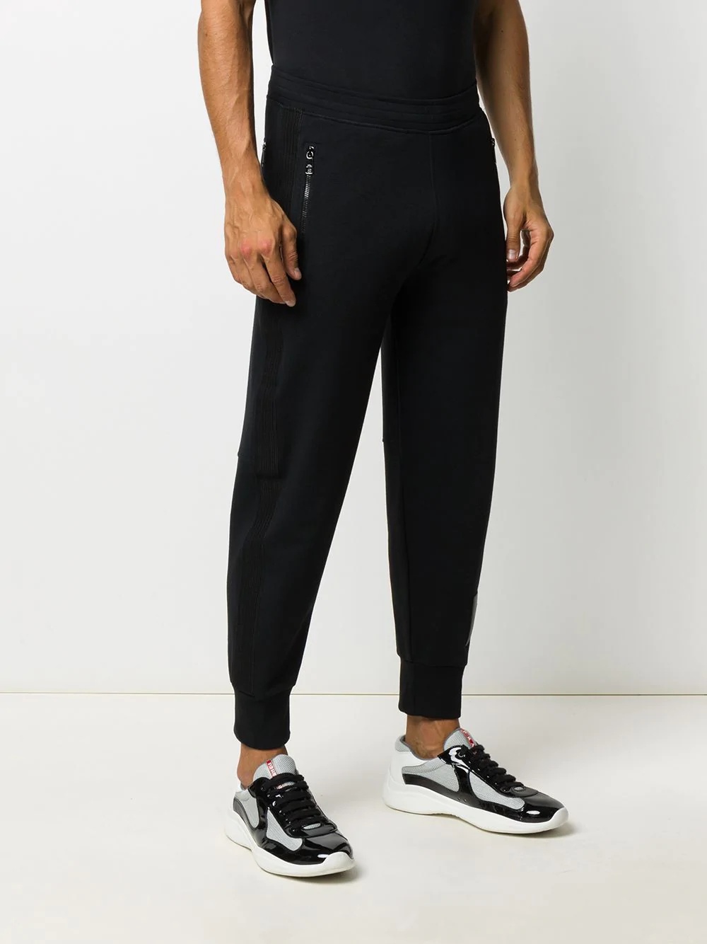 ribbed panel track pants - 3