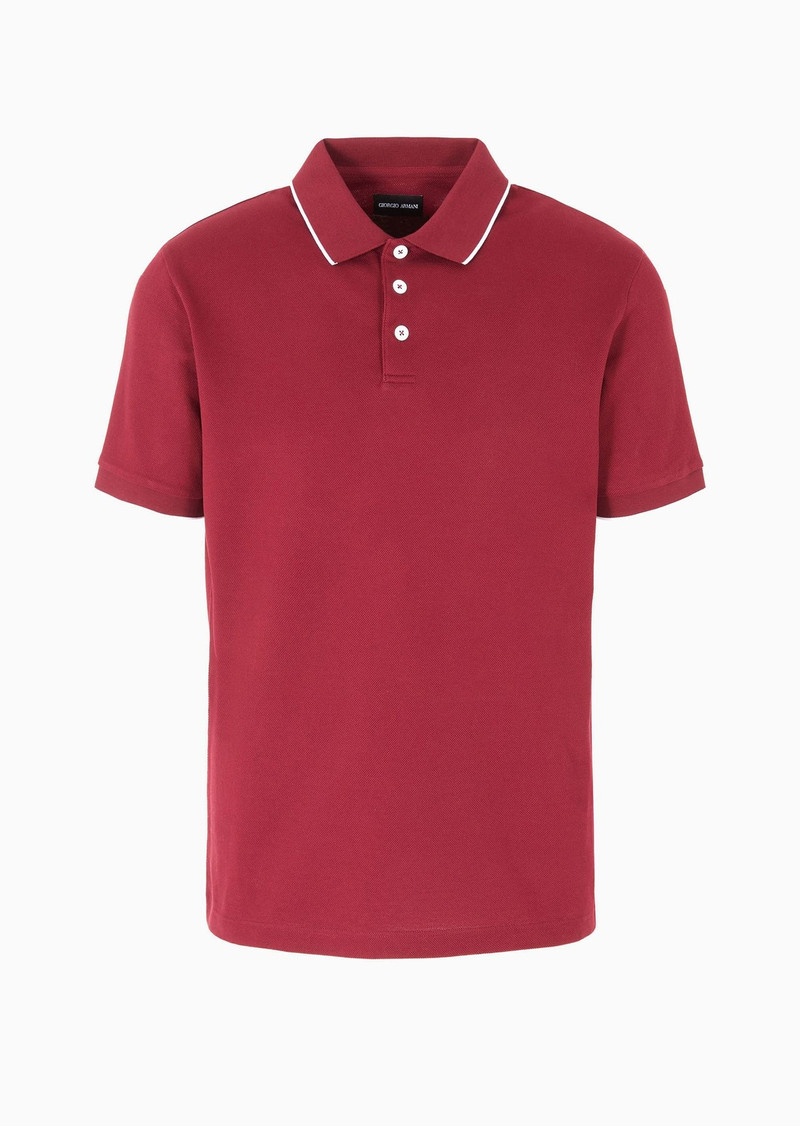 Piqué polo shirt in lisle cotton yarn 1