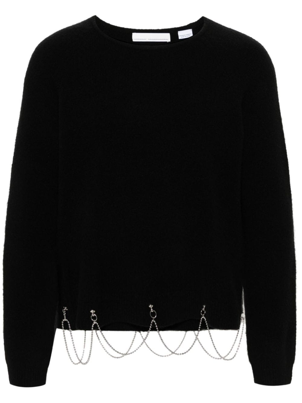 long-sleeved chain-embellished jumper - 1