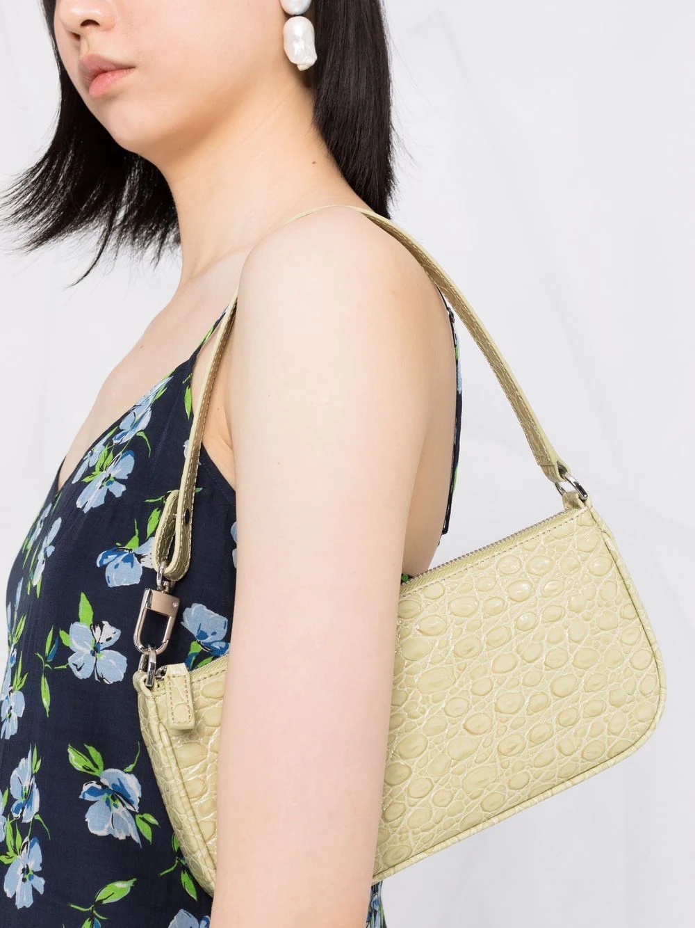 Rachel crocodile-embossed shoulder bag - 3