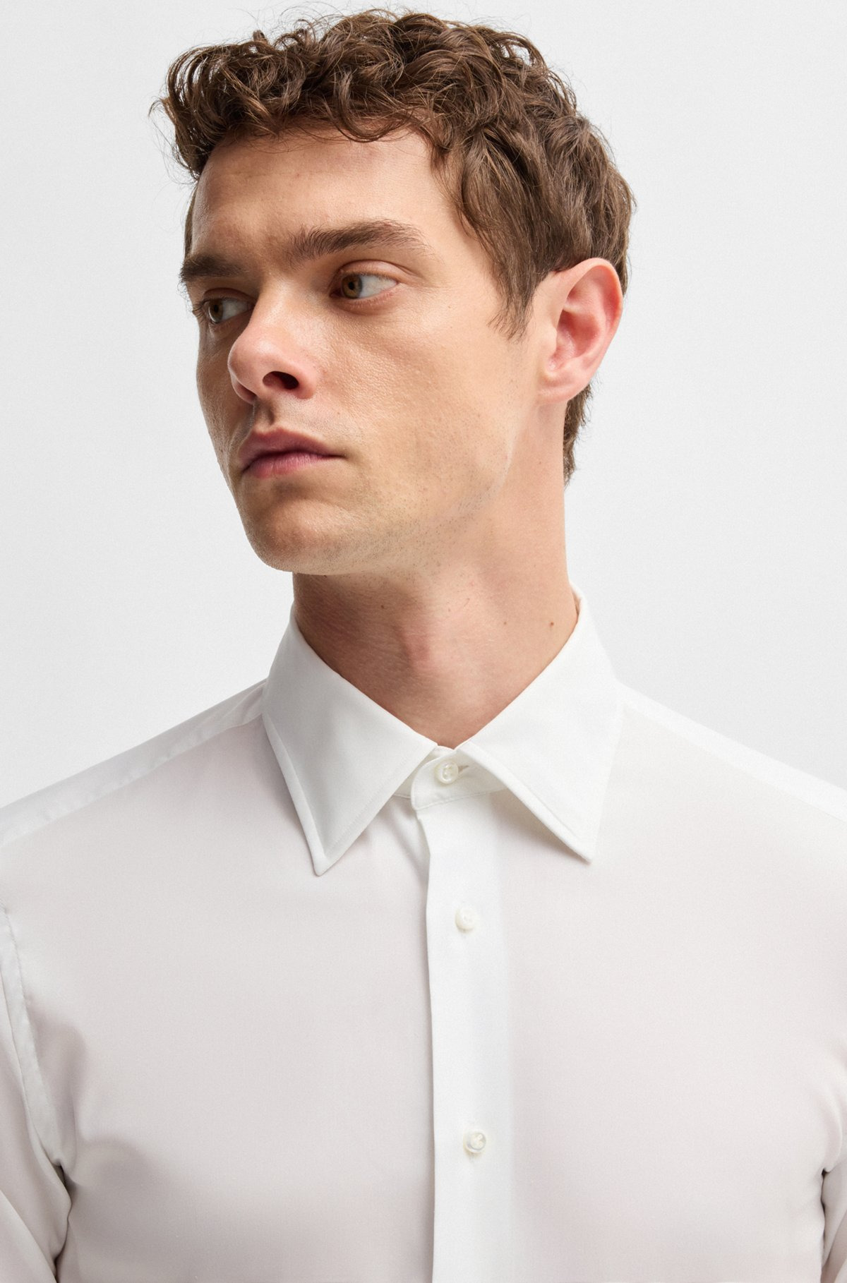 SLIM-FIT SHIRT IN SUPER-STRETCH FABRIC - 3