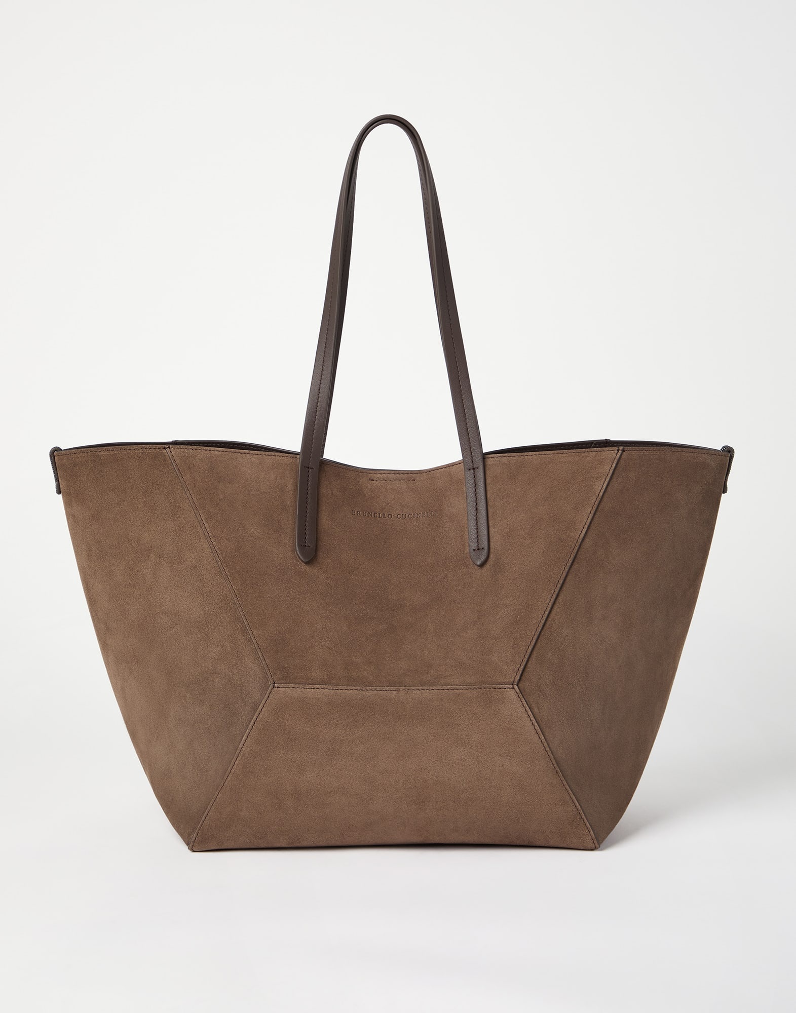 Suede shopper bag with monili - 1