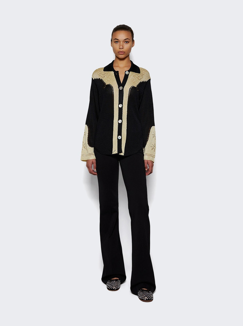 CALLE DEL MAR Western Pointelle Shirt Black And Jasmine outlook