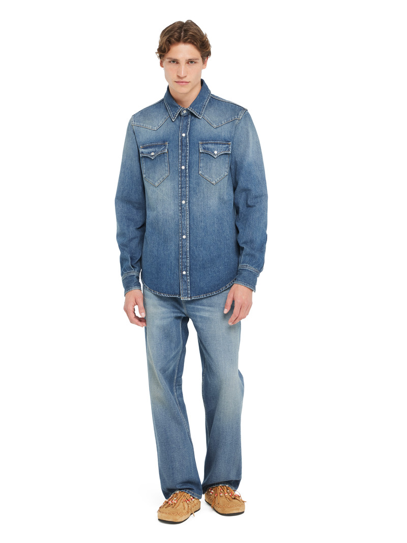 Medium Wash Denim Shirt 4