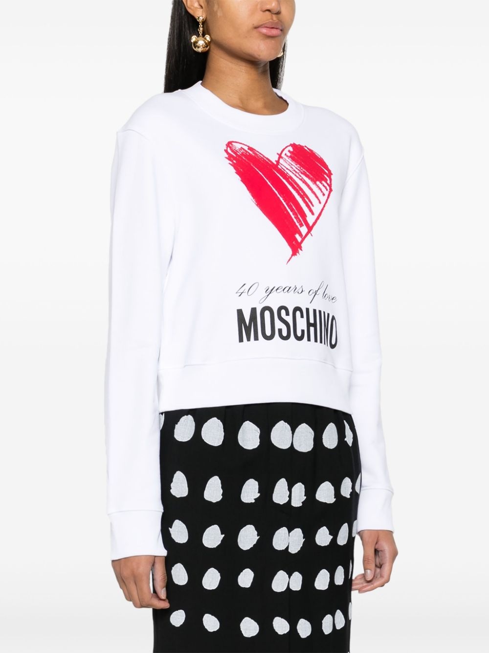 logo-print cotton sweatshirt - 3