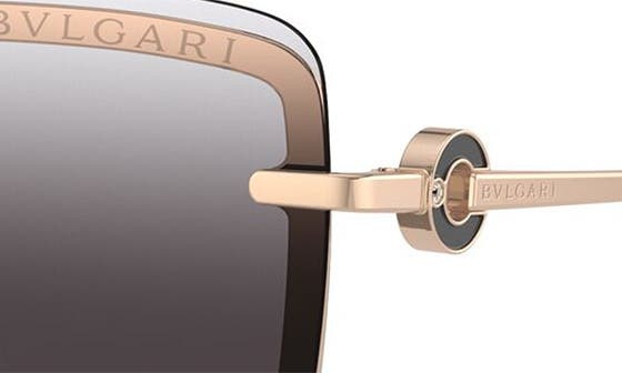 BVLGARI 59mm Square Sunglasses in Pink Gold/Grey Gradient at Nordstrom - 4