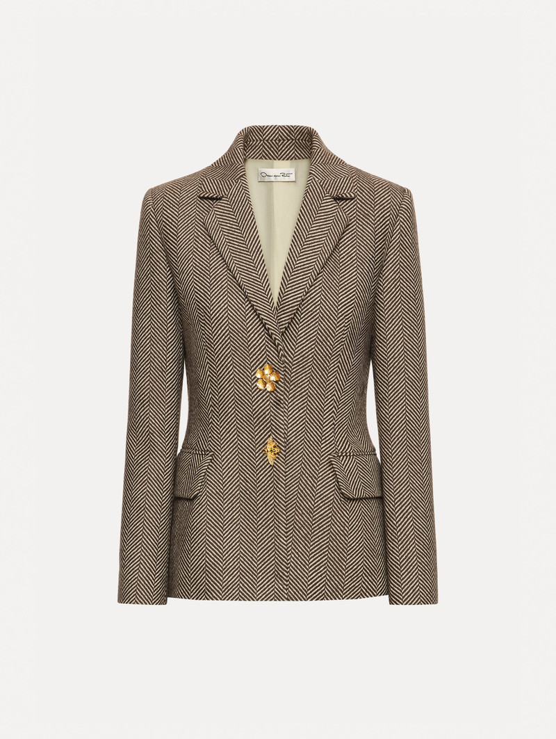 CHEVRON CASHMERE-BLEND JACKET 1