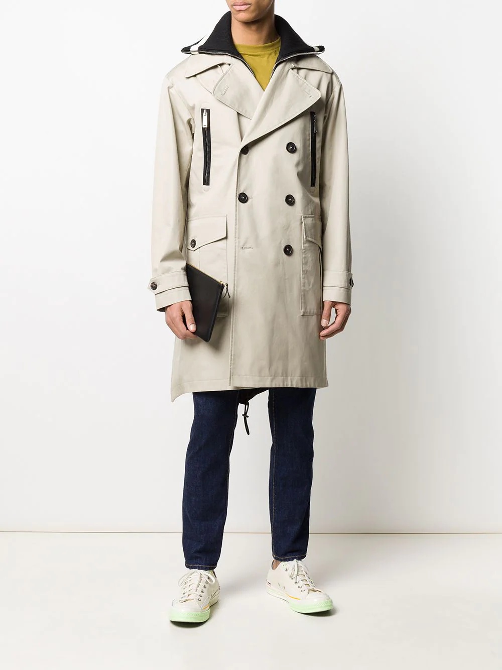 double-breasted trench coat - 2