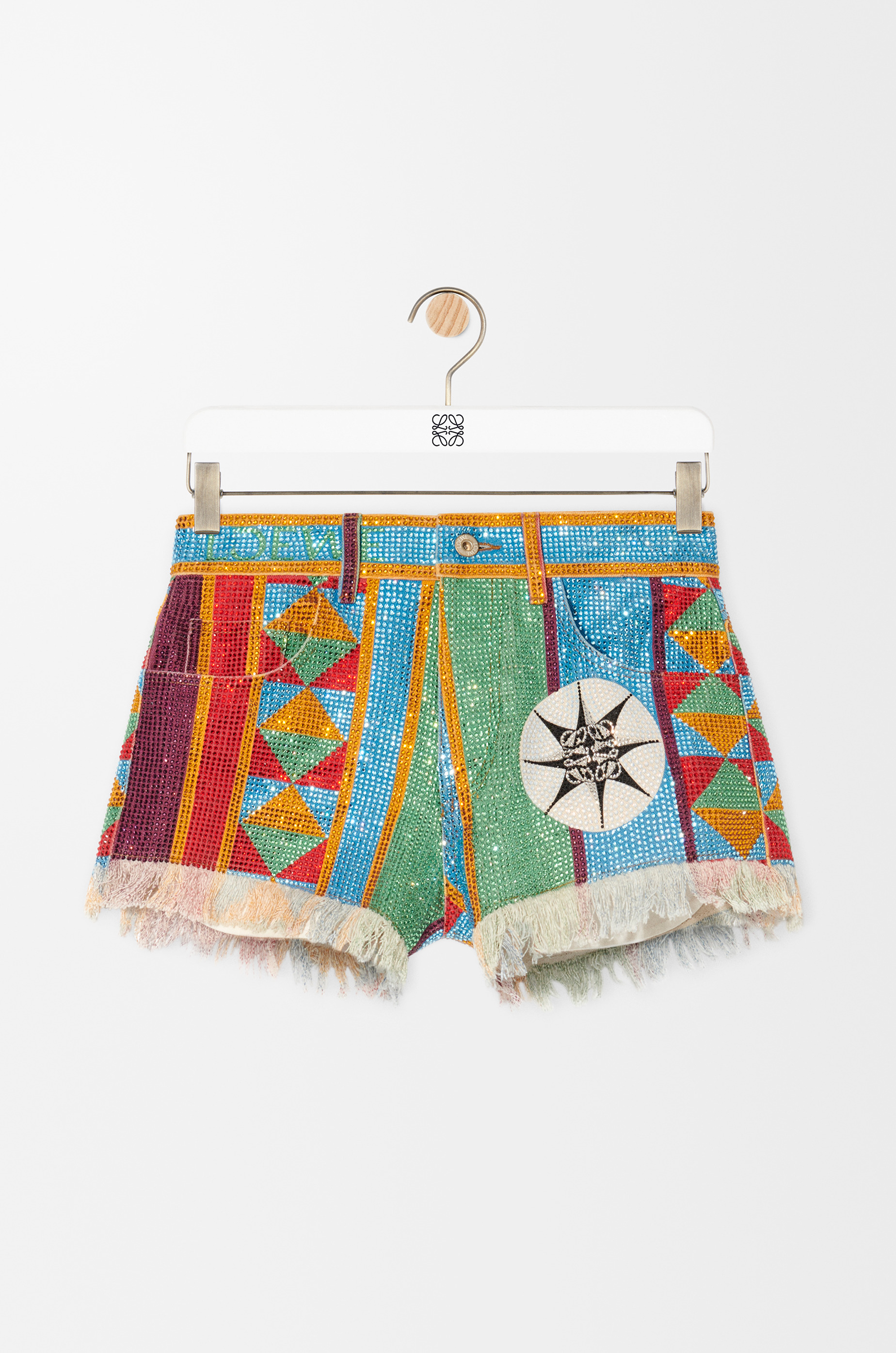 Embellished shorts in denim - 1