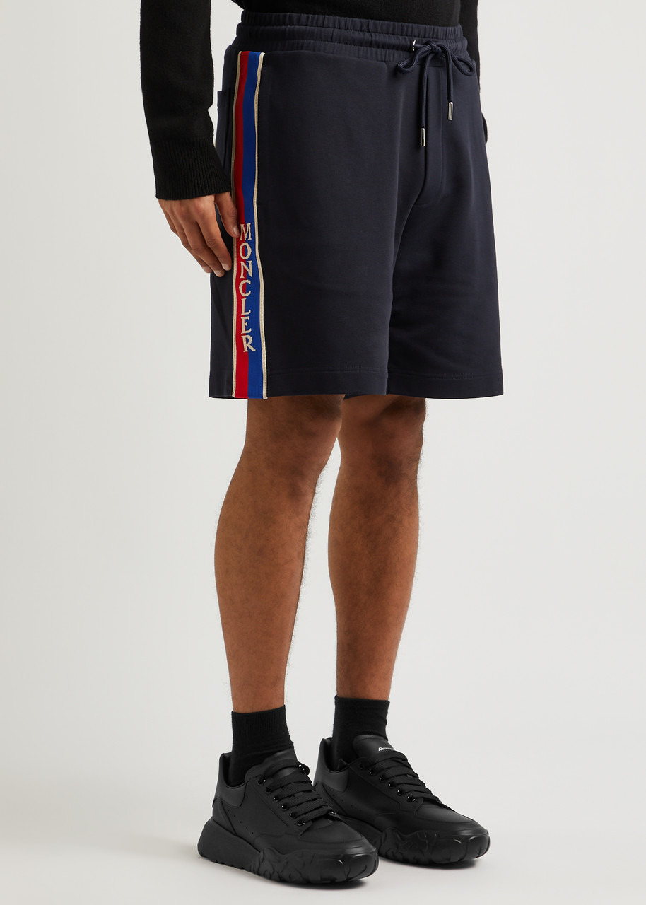 Stripe-trimmed stretch-cotton shorts - 2