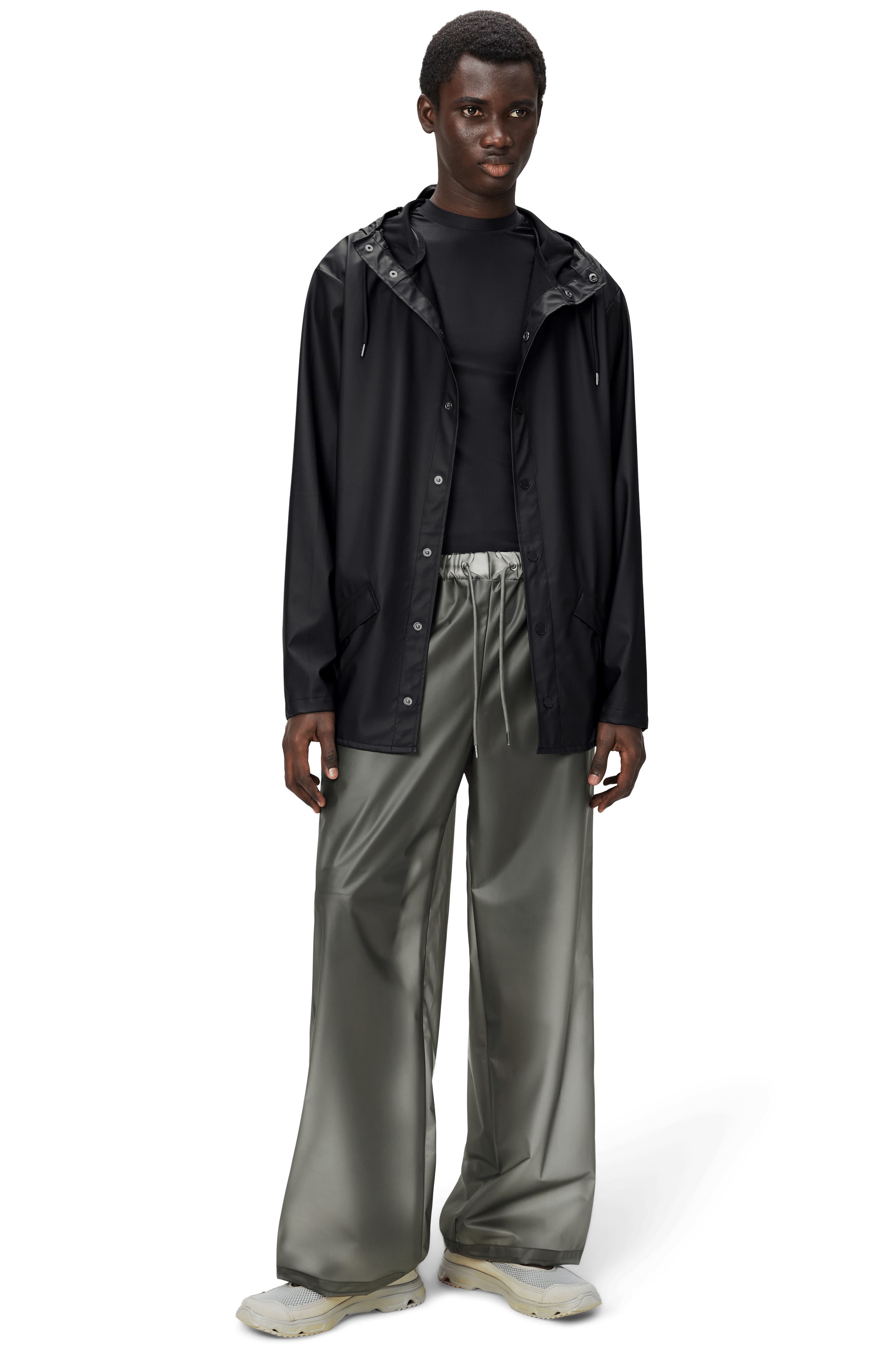 Rains Gender Inclusive Lightweight Hooded Waterproof Rain Jacket in Black at Nordstrom - 5