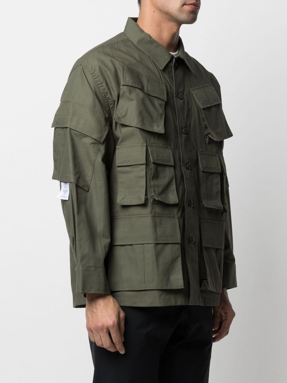 patch-pocket military jacket - 4