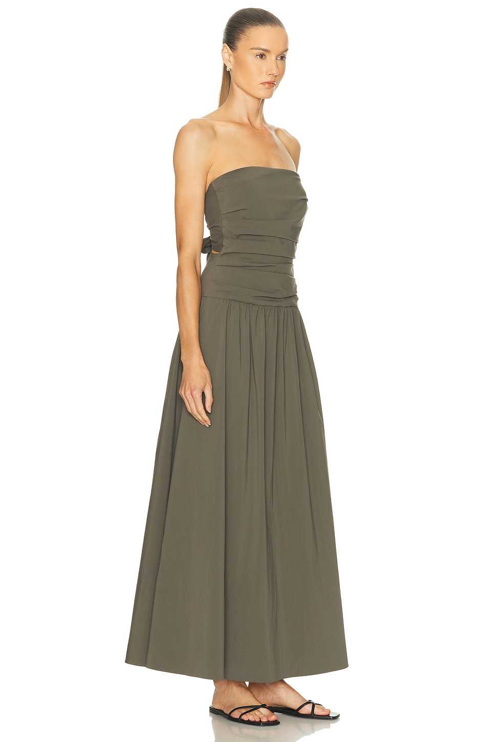 Gathered Strapless Tie Back Dress - 3