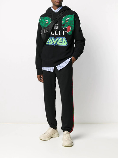 GUCCI logo embroidered track pants outlook