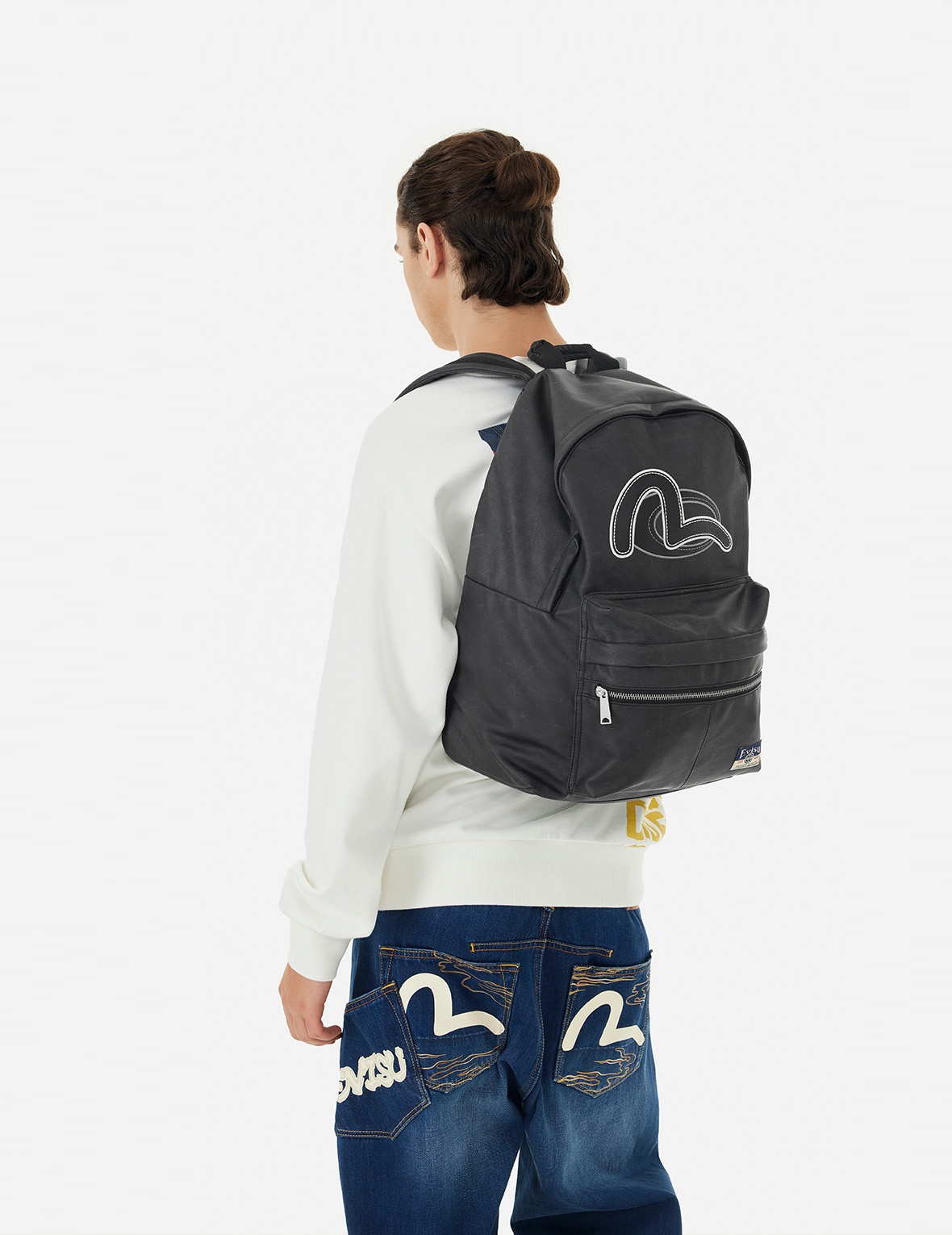 SEAGULL EMBROIDERY VEGAN LEATHER BACKPACK - 4