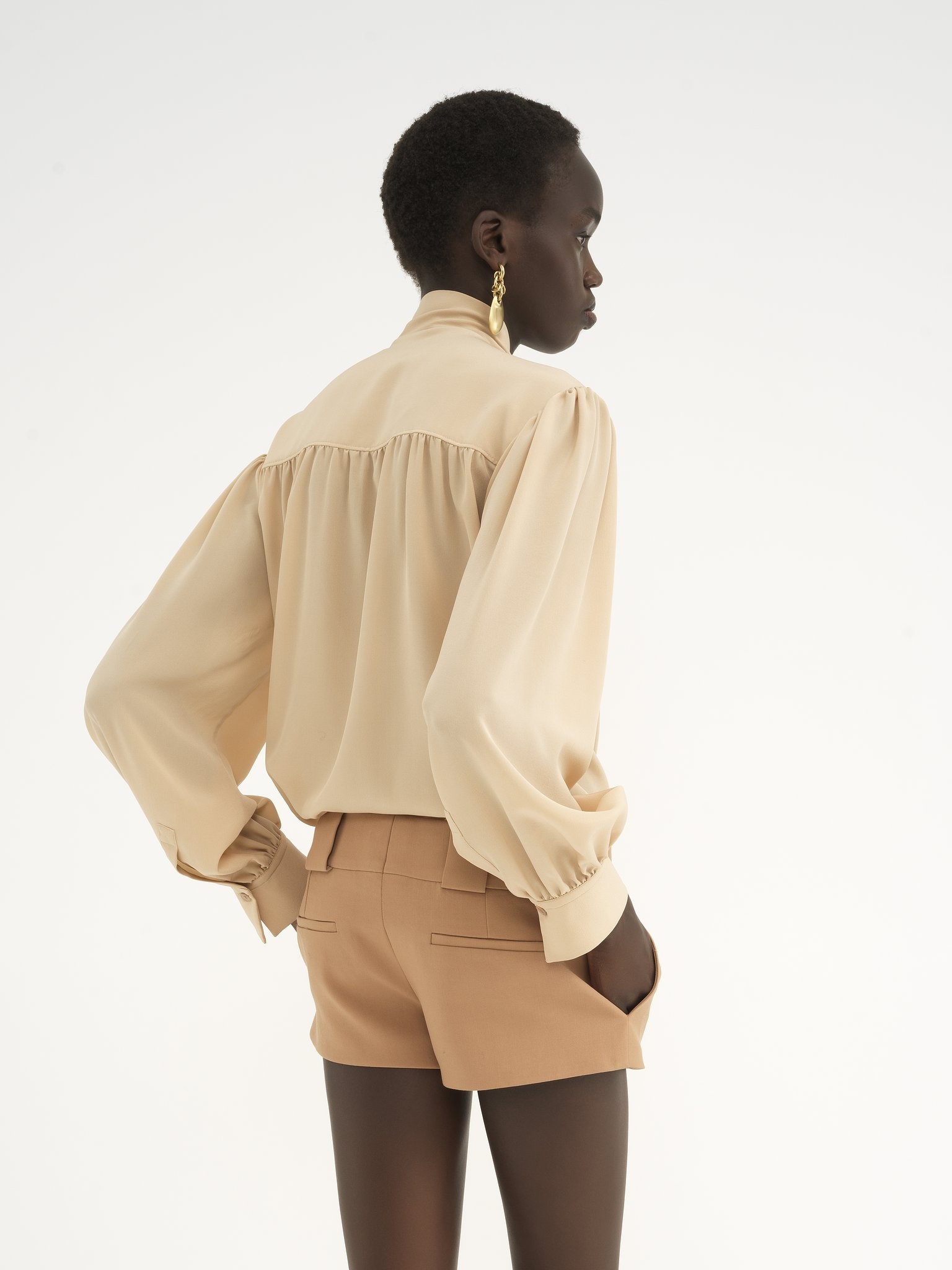 LAVALLIÈRE BLOUSE IN CRÊPE DE CHINE - 5
