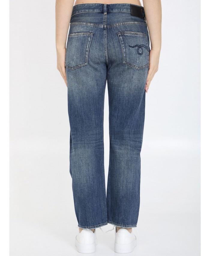 【R13】ロミオ・ジャン R13 Romeo Women Jeans 28 Washed Blue Stretch Ankle Length