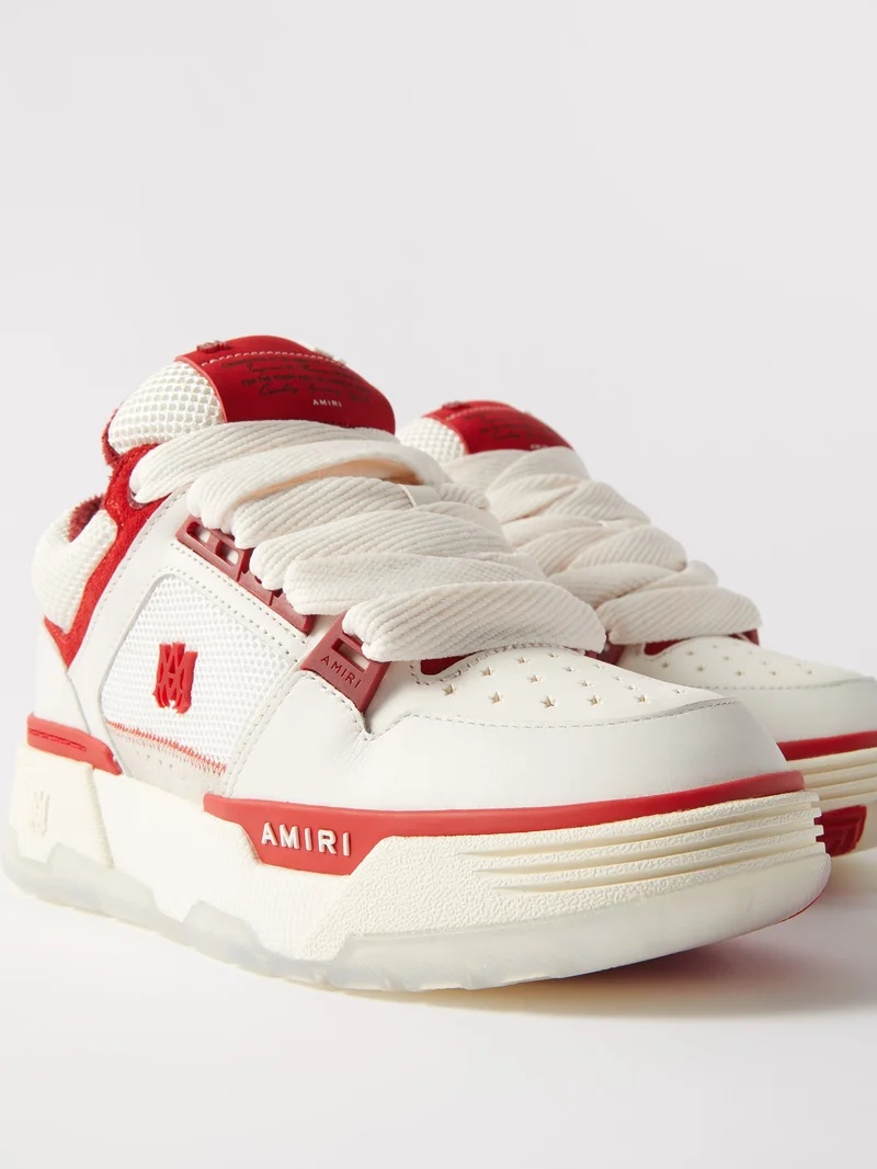 AMIRI MA-1 leather and mesh high-top trainers