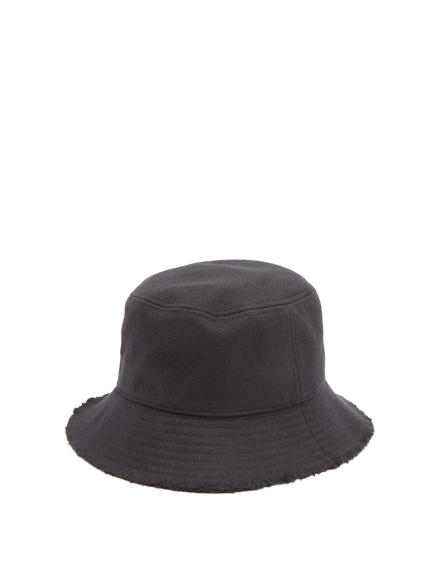 Frayed-edge wool bucket hat - 1