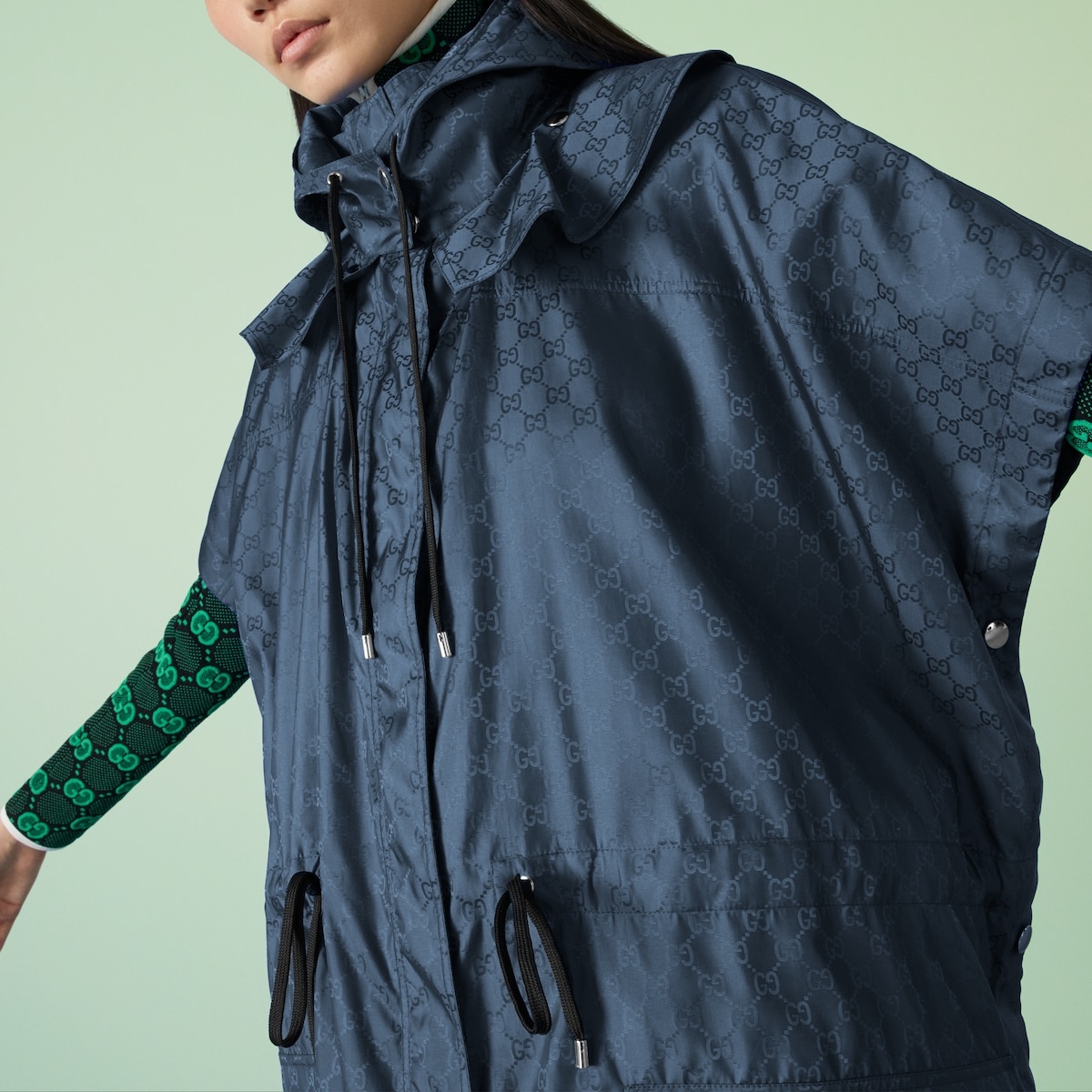 GG nylon jacquard hooded jacket - 3