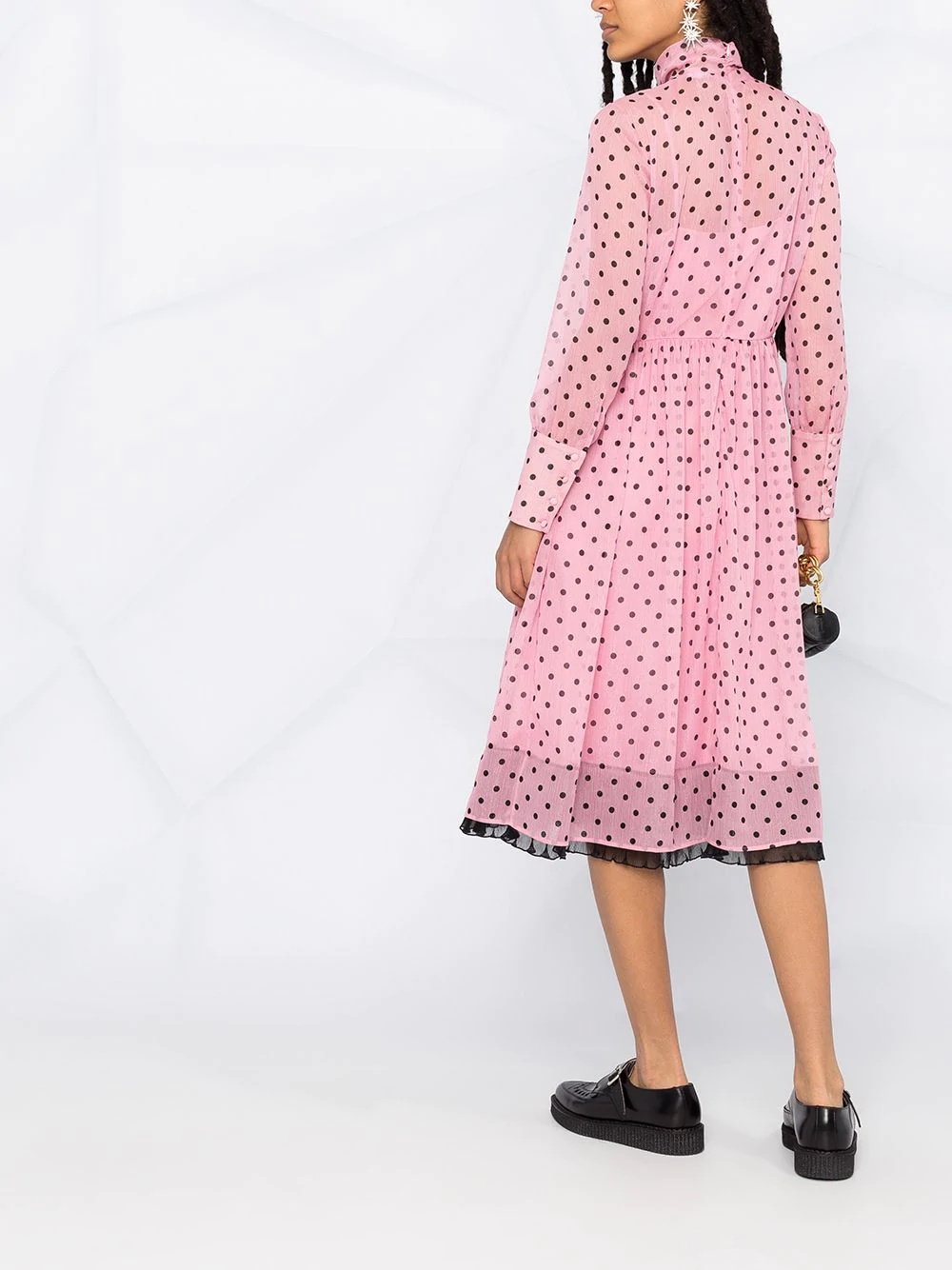 light crepe lamé polka dot dress - 4