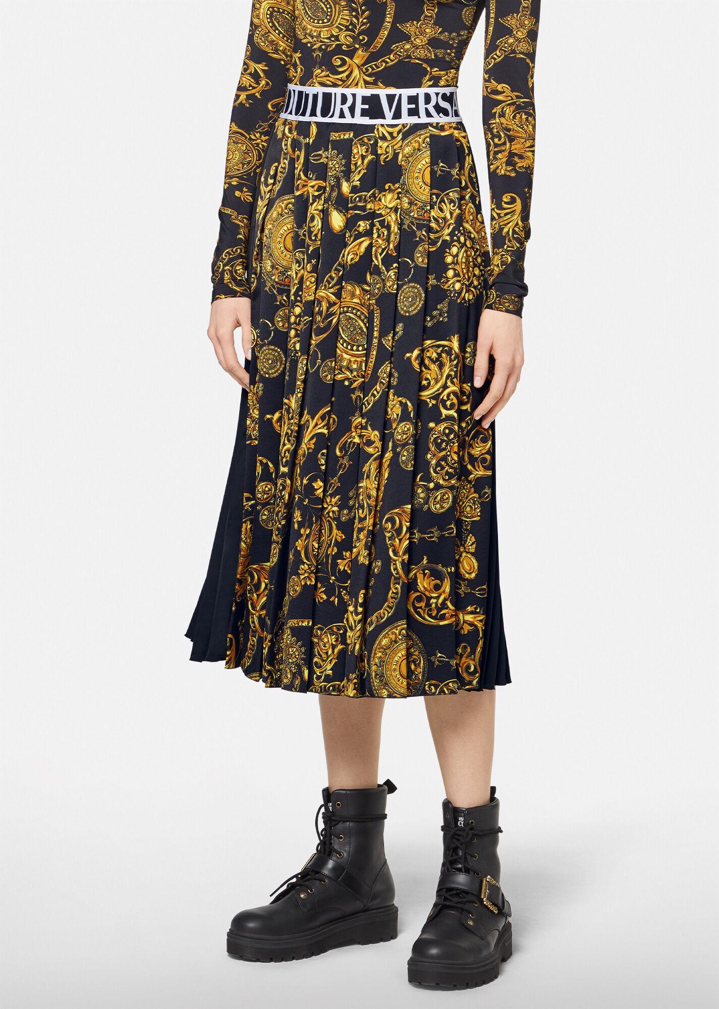 Regalia Baroque Print Pleated Midi Skirt - 2