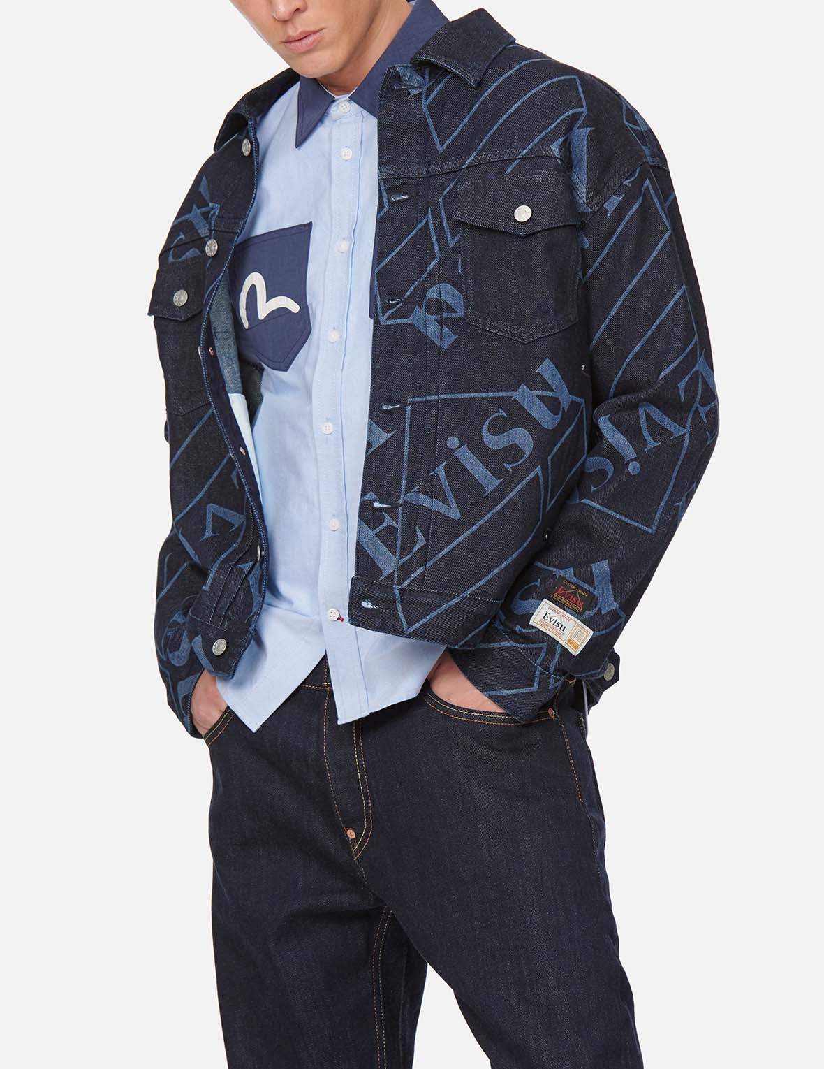 LOGO MONOGRAM DISCHARGED PRINT DENIM JACKET - 3