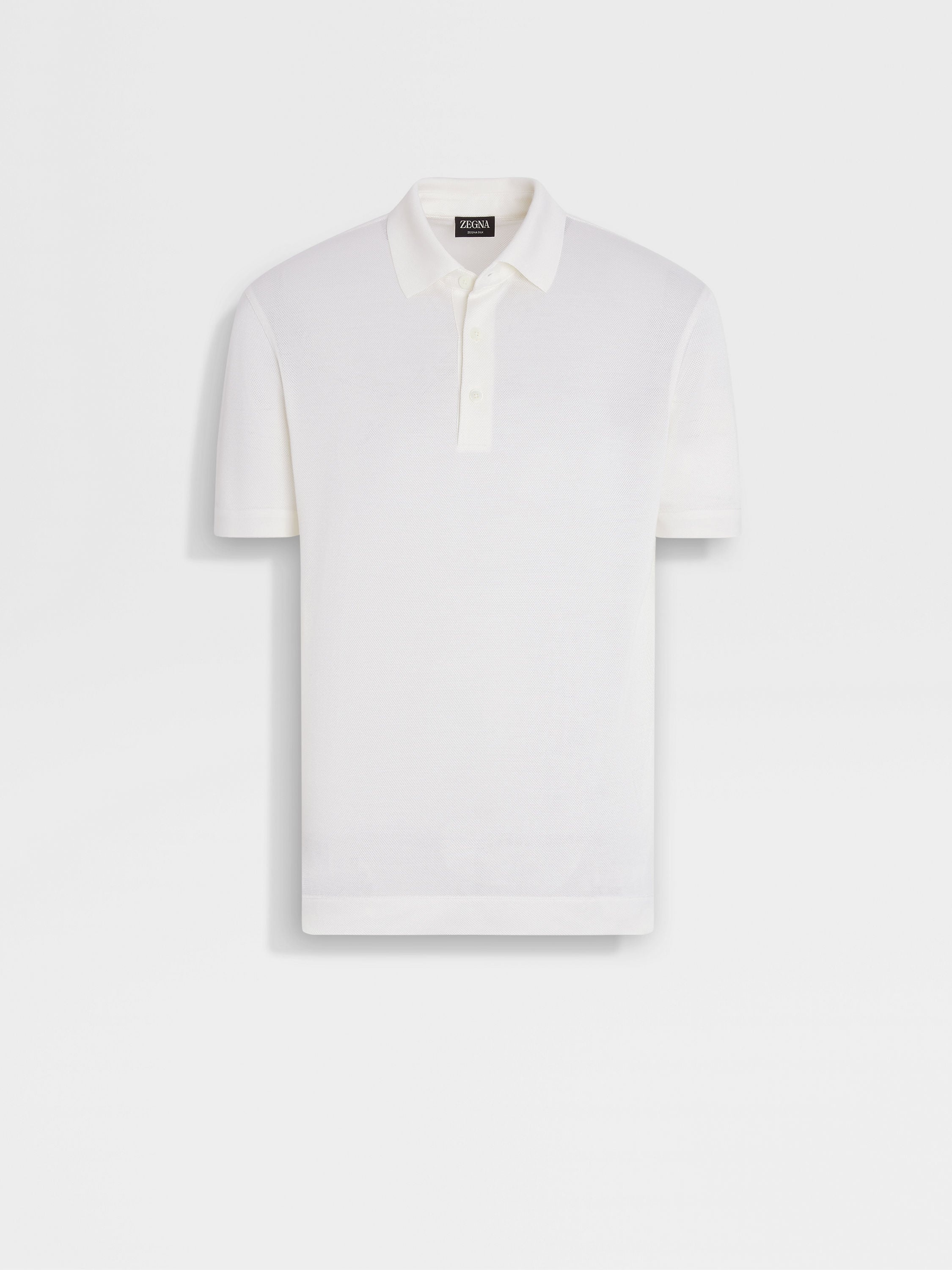 WHITE ZEGNA SILK POLO SHIRT - 1