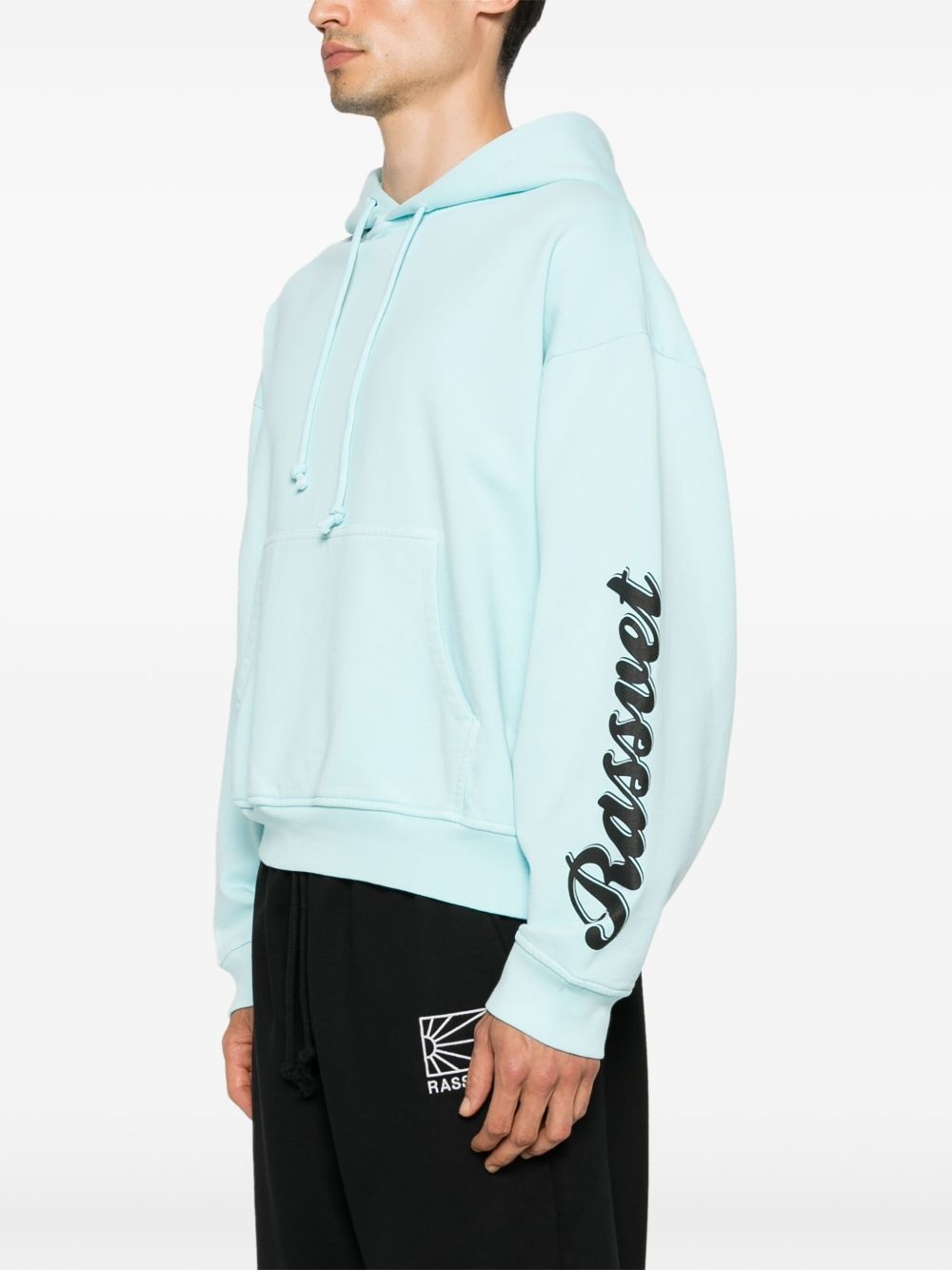 logo-print cotton hoodie - 3
