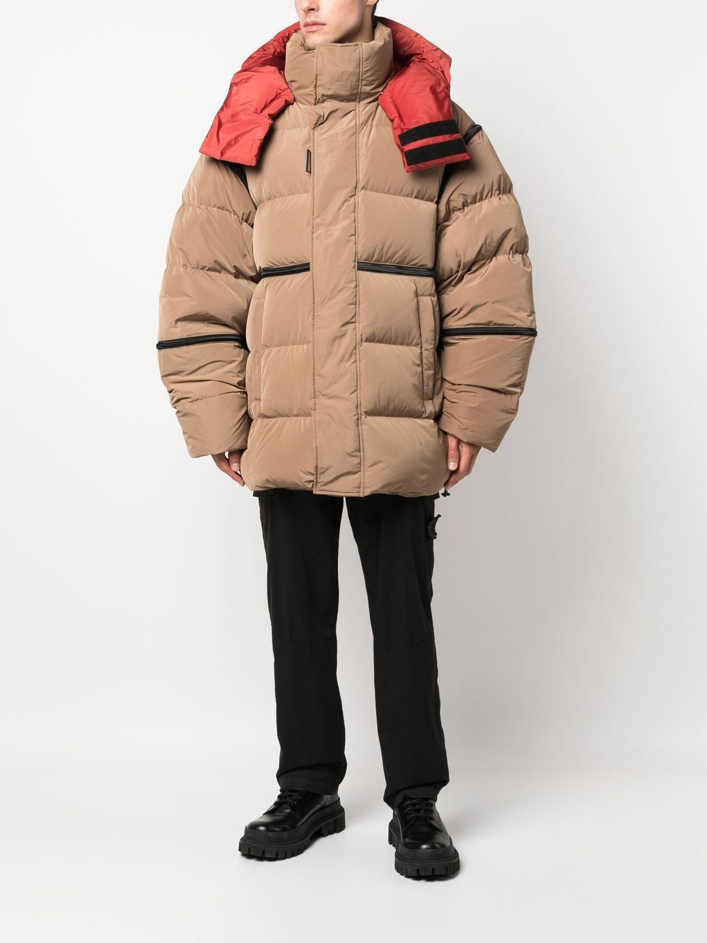 padded-panel coat - 2
