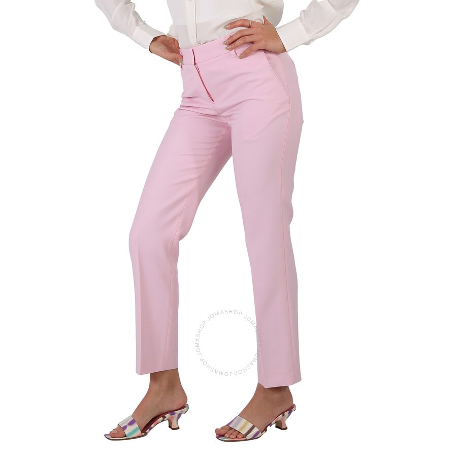 Burberry Ladies Pale Candy Pink Straight-Leg Tailored Trousers - 4